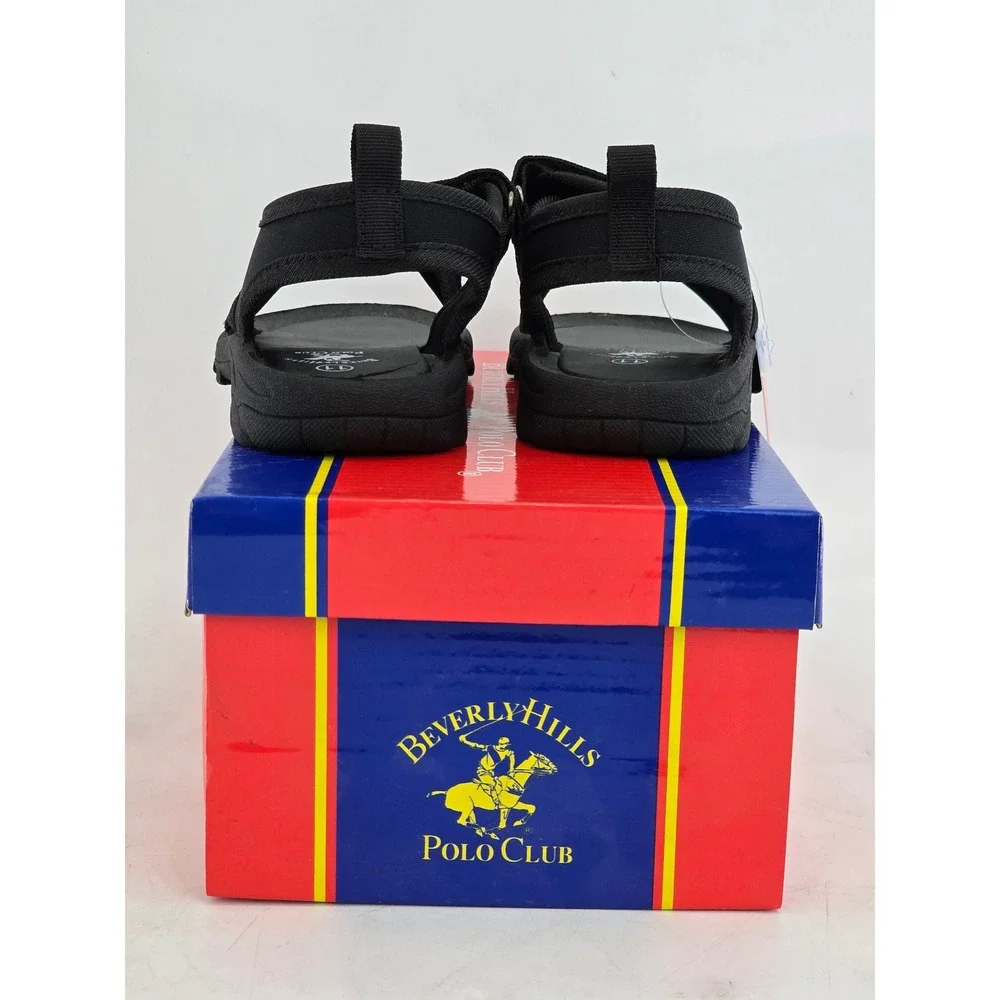 Beverly Hills Polo Club Sport Sandals Men 11 Black Strappy BH93317 - New